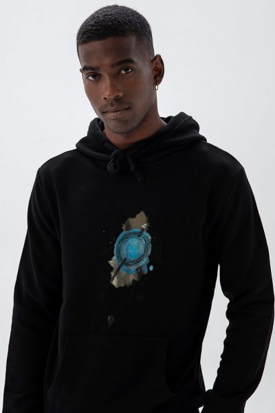 Black Premium Cotton Neyz Design Pullover Hoodie