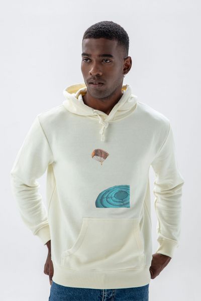 Ecru Premium Cotton Target Design Pullover Hoodie