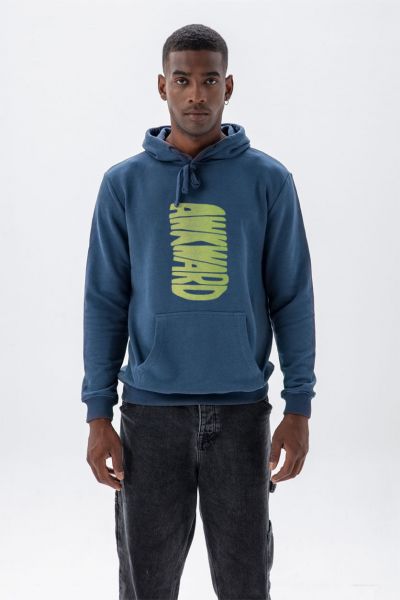 Navy Premium Cotton Awkward Design Pullover Hoodie