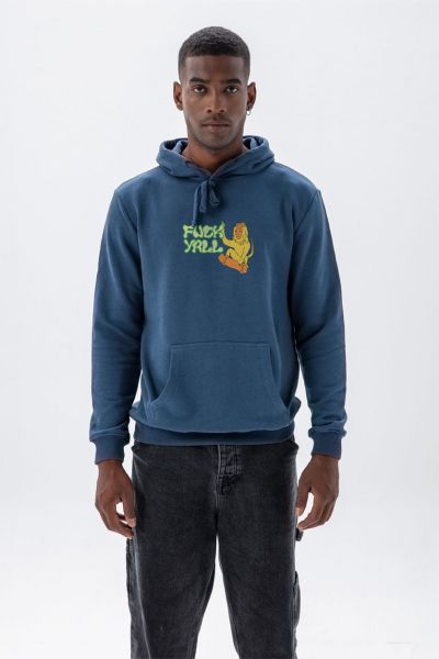 Navy Premium Cotton Fuck Yall Design Pullover Hoodie