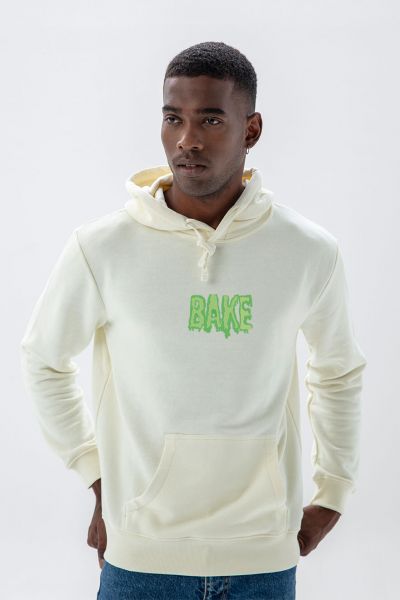 Ecru Premium Cotton Bake Design Pullover Hoodie