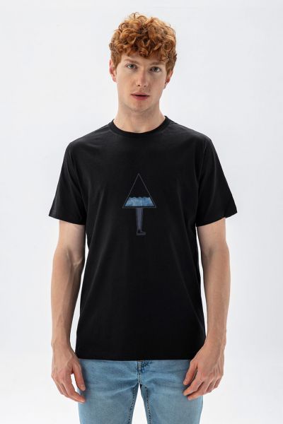 Black Soft Fabric Human Design Short Sleeve Tee