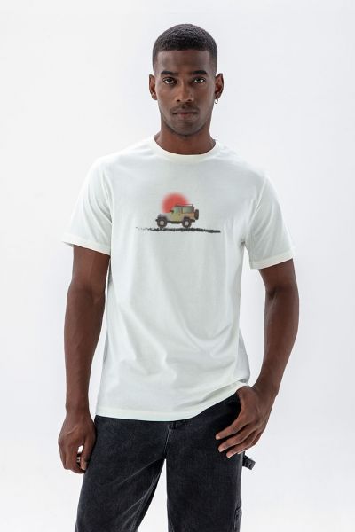 Off White Soft Fabric Discovery Design Short Sleeve Tee