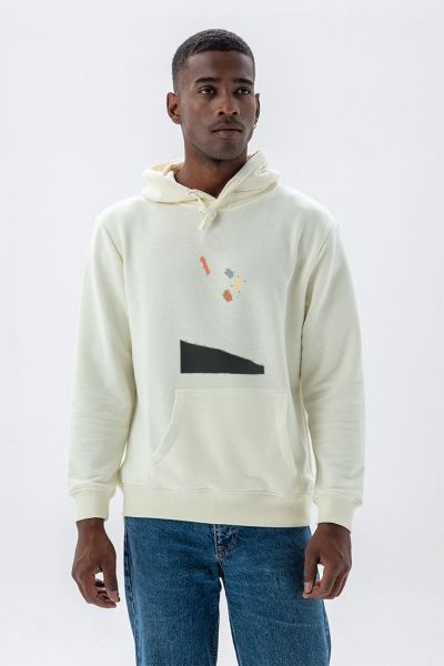 Ecru Premium Cotton Lepenca Design Pullover Hoodie