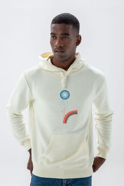 Ecru Premium Cotton Free Soul Design Pullover Hoodie