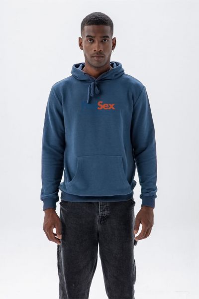 Navy Premium Cotton FedSex Design Pullover Hoodie