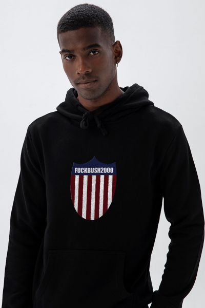 Black Premium Cotton F**k Bush Design Pullover Hoodie