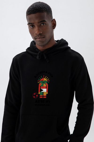 Black Premium Cotton kachina cup Design Pullover Hoodie