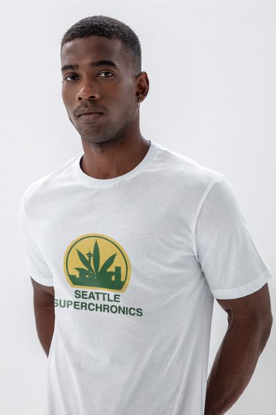 White Soft Fabric seattle supersonics Design Short Sleeve Tee