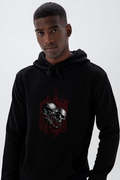 Black Premium Cotton Hypocricy Design Pullover Hoodie