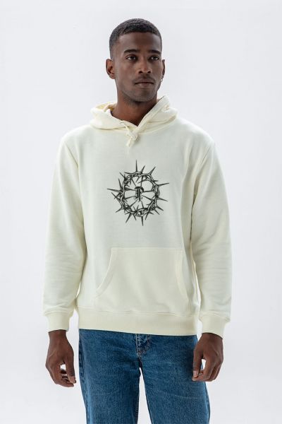 Ecru Premium Cotton P Personology P Design Pullover Hoodie