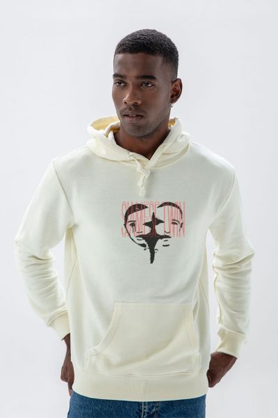 Ecru Premium Cotton Siamese Twin Design Pullover Hoodie