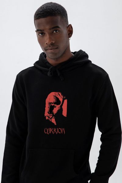 Black Premium Cotton Sacrifice Design Pullover Hoodie