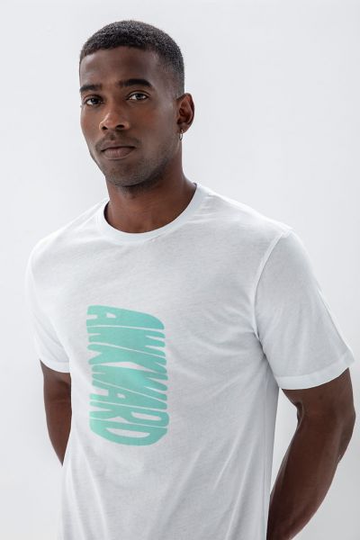 White Soft Fabric Awkward Design Short Sleeve Tee