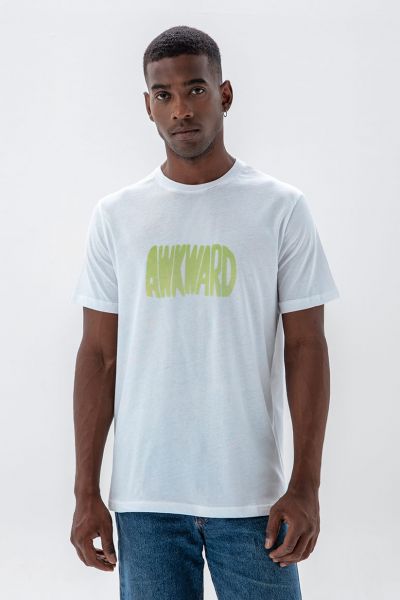 White Soft Fabric Awkward Design Short Sleeve Tee