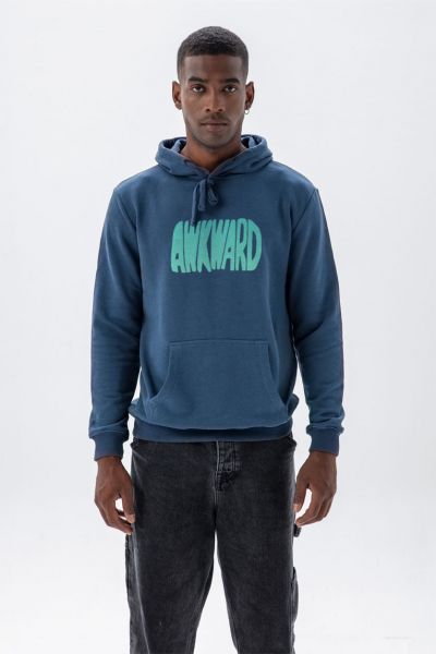 Navy Premium Cotton Awkward Design Pullover Hoodie