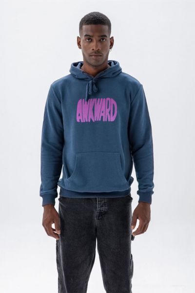 Navy Premium Cotton Awkward Design Pullover Hoodie