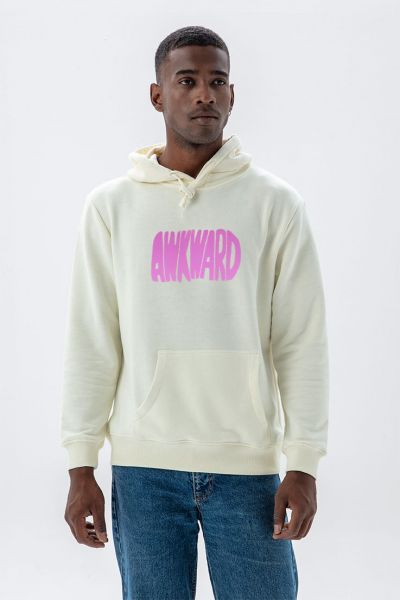 Ecru Premium Cotton Awkward Design Pullover Hoodie