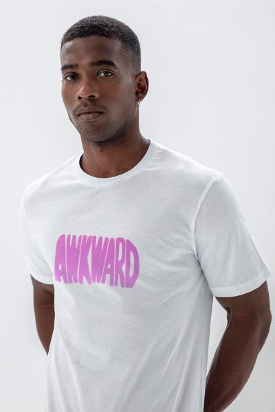 White Soft Fabric Awkward Design Short Sleeve Tee