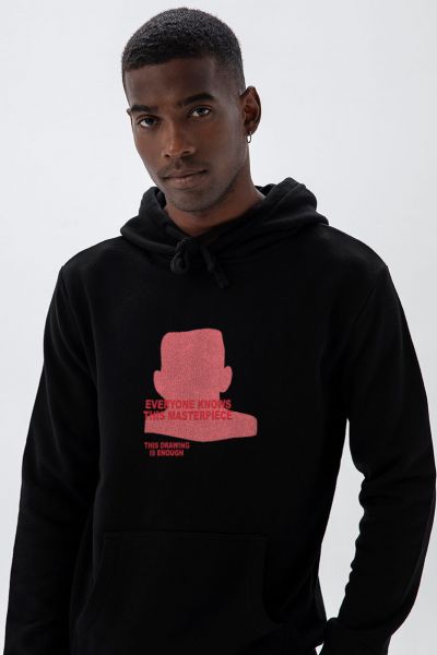 Black Premium Cotton everyone knows this masterpiece. This drawing is enough Design Pullover Hoodie