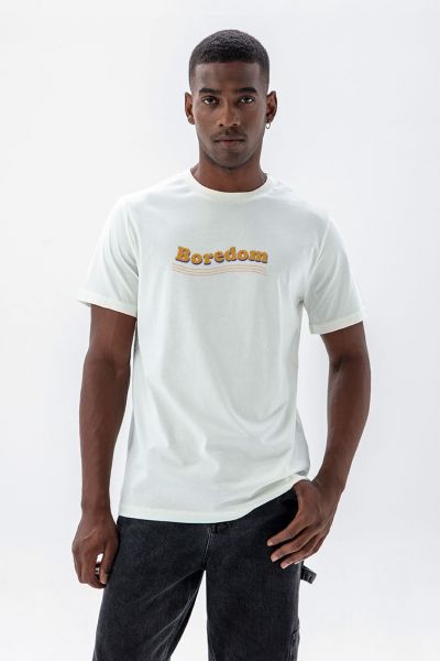 Off White Soft Fabric boredom Design Short Sleeve Tee