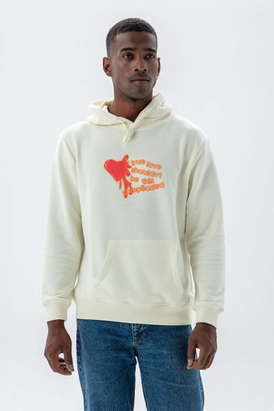 Ecru Premium Cotton True Love Shouldn't Be This Complicated Design Pullover Hoodie