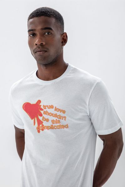 White Soft Fabric True Love Shouldn't Be This Complicated Design Short Sleeve Tee