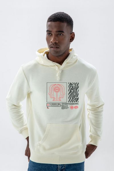 Ecru Premium Cotton OCD Design Pullover Hoodie