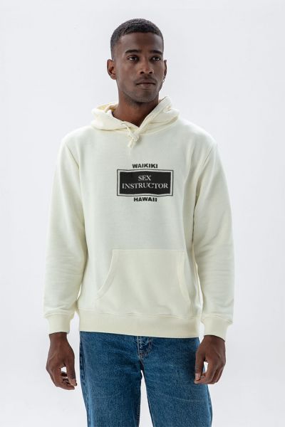 Ecru Premium Cotton  Design Pullover Hoodie