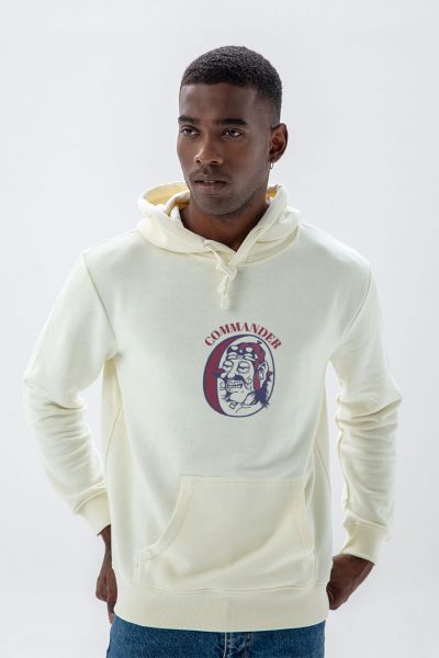 Ecru Premium Cotton  Design Pullover Hoodie