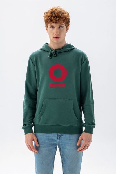 Green Premium Cotton Basic Design Pullover Hoodie