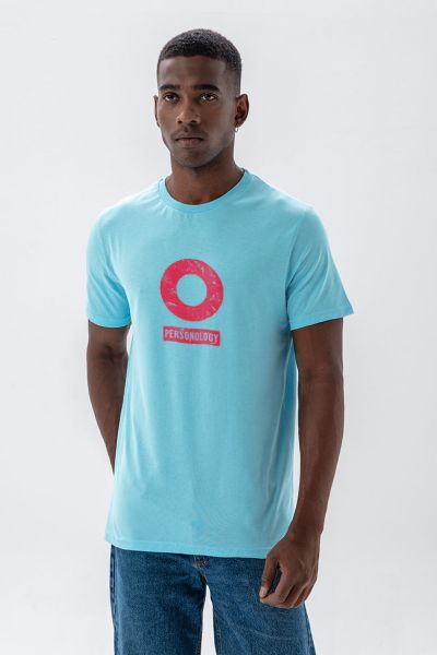 Blue Soft Fabric Basic Design Short Sleeve Tee