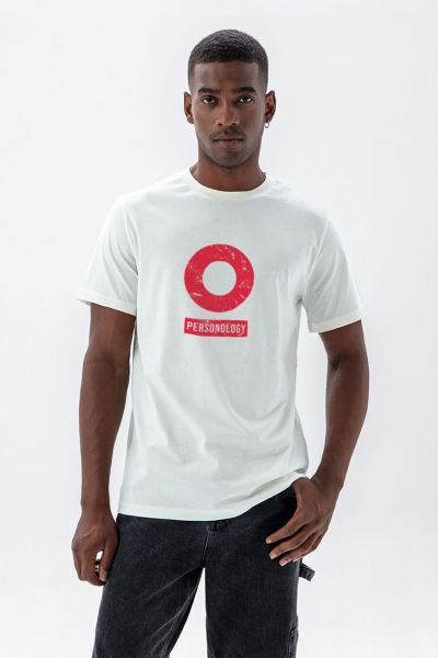 Off White Soft Fabric Basic Design Short Sleeve Tee