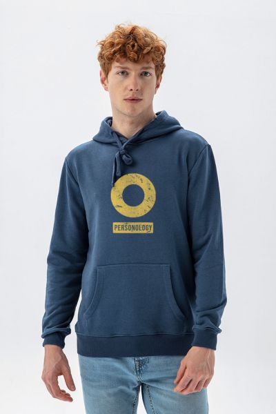 Navy Premium Cotton Basic Design Pullover Hoodie