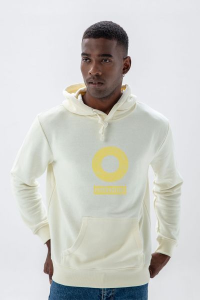 Ecru Premium Cotton Basic Design Pullover Hoodie