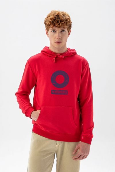 Red Premium Cotton Basic Design Pullover Hoodie