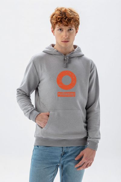 Grey Premium Cotton Basic Design Pullover Hoodie