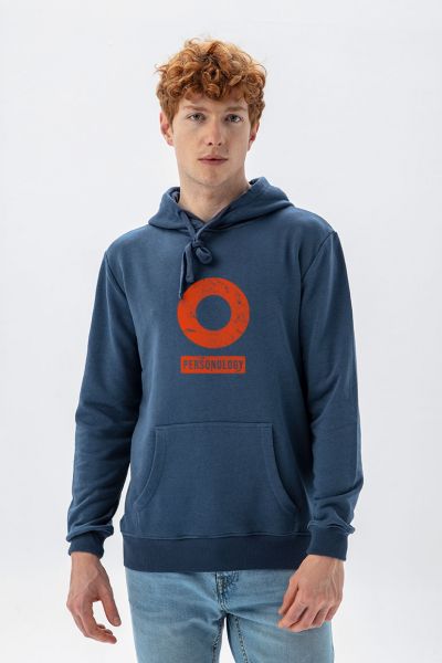 Navy Premium Cotton Basic Design Pullover Hoodie