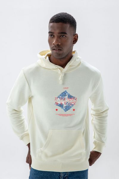 Ecru Premium Cotton Everest Design Pullover Hoodie