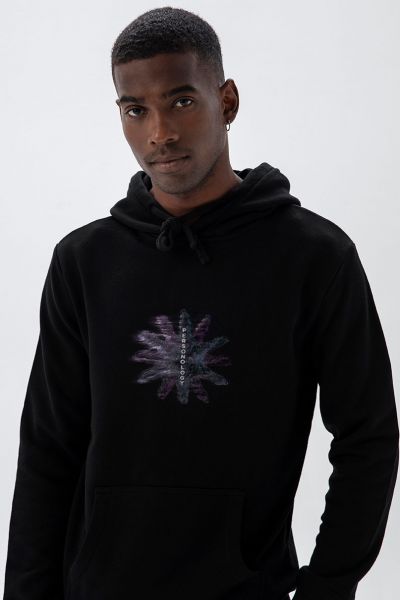 Black Premium Cotton Seastar Design Pullover Hoodie