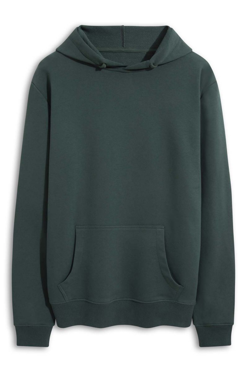 Green Premium Cotton Basic Design Pullover Hoodie