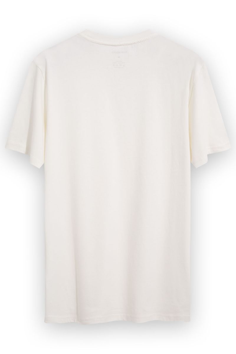 Off White Soft Fabric Basic Design Short Sleeve Tee