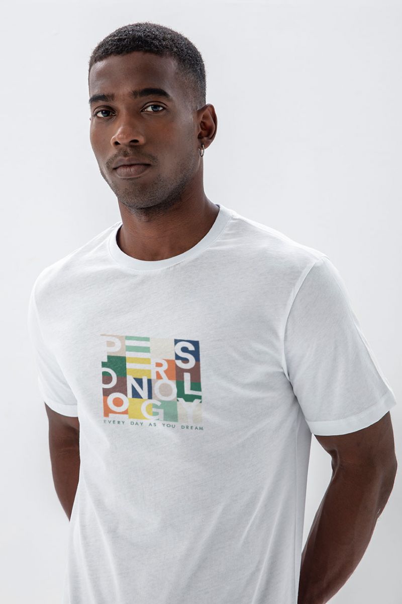 White Soft Fabric Everyday as You Dream Design Short Sleeve Tee
