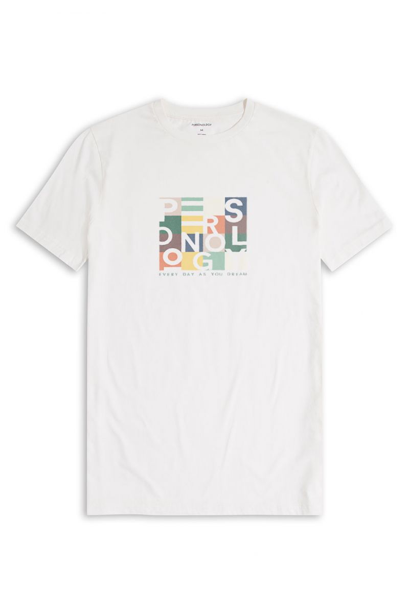 Off White Soft Fabric Everyday as You Dream Design Short Sleeve Tee