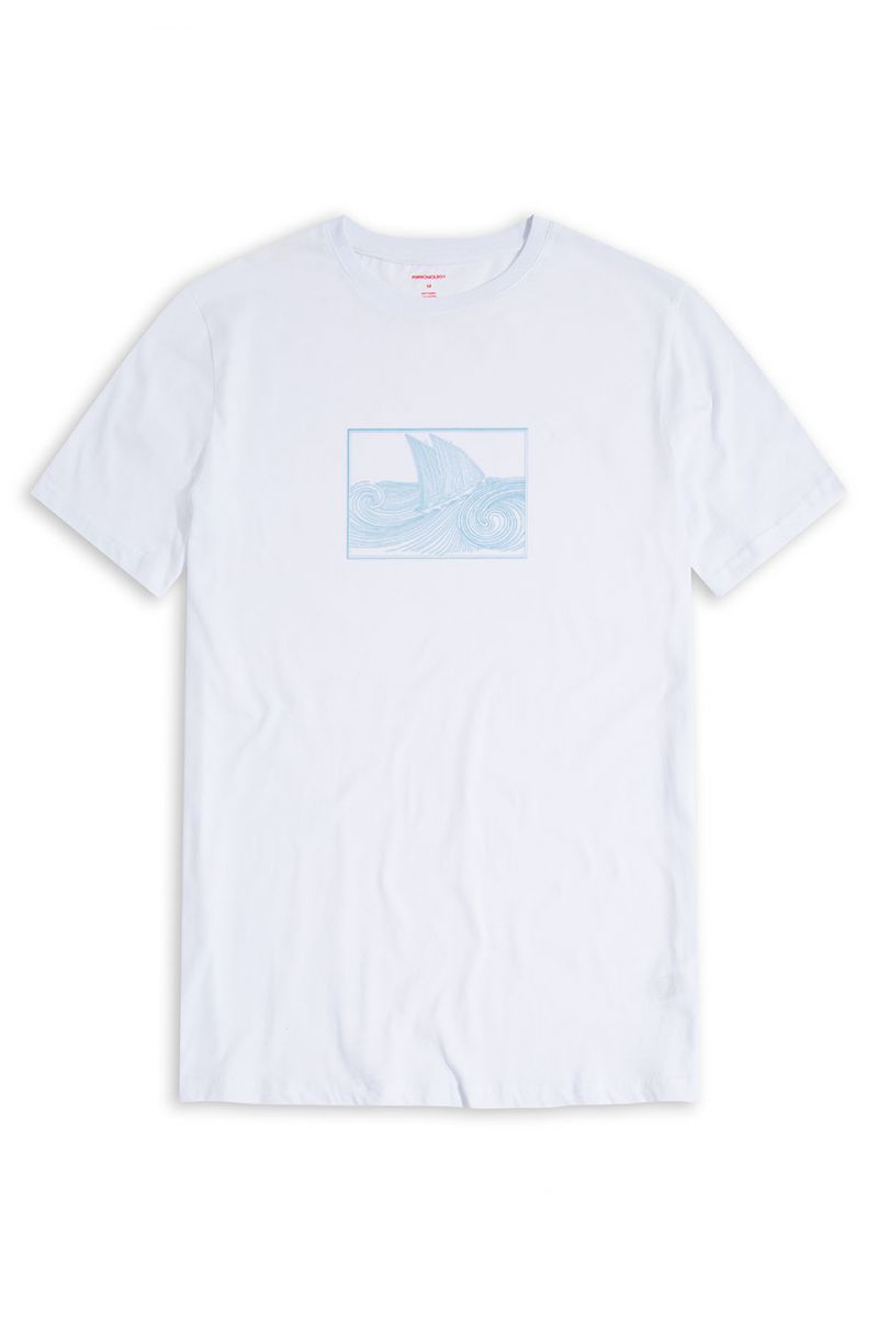 White Soft Fabric Ocean Design Short Sleeve Tee