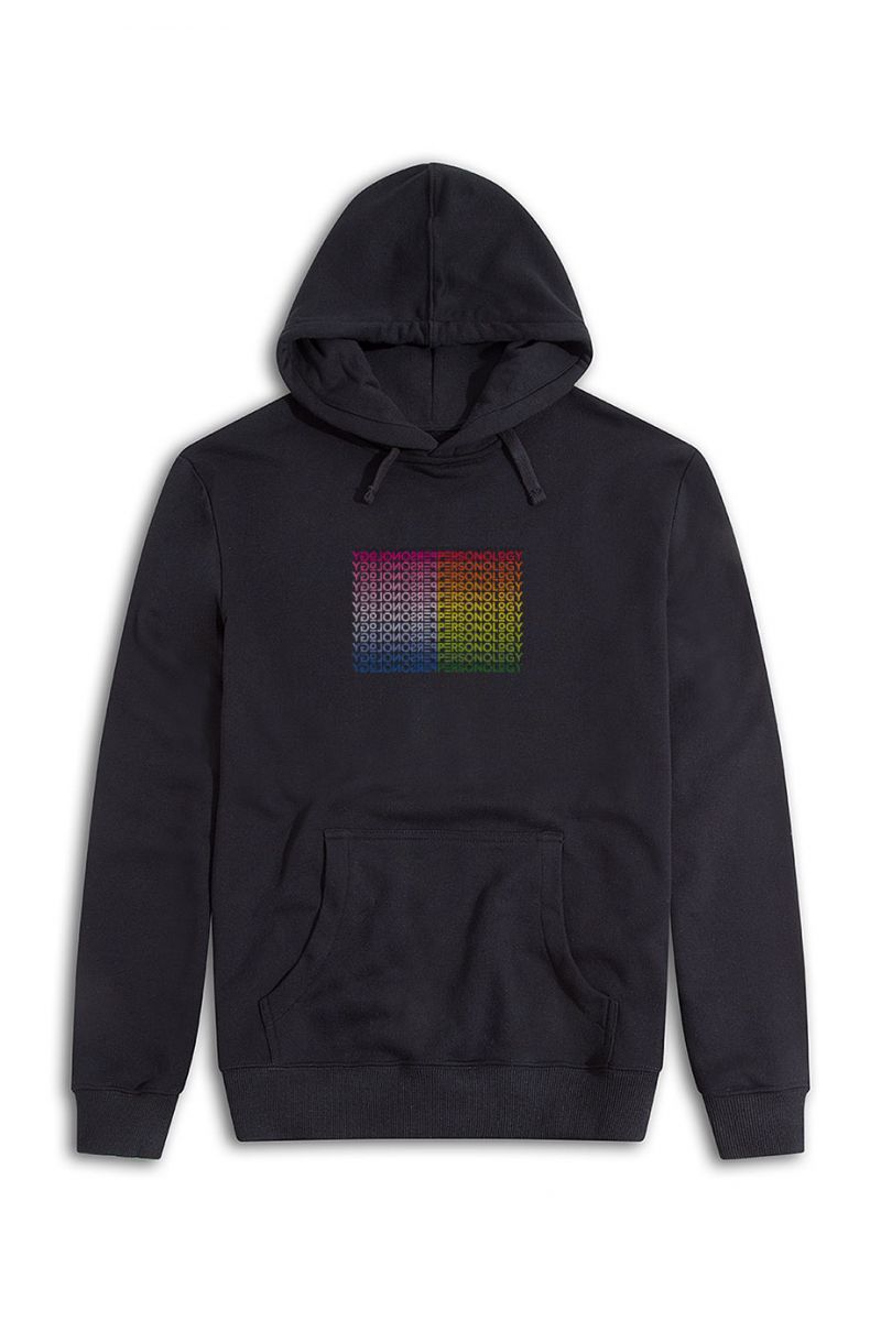 Black Premium Cotton Happy Pride Design Pullover Hoodie