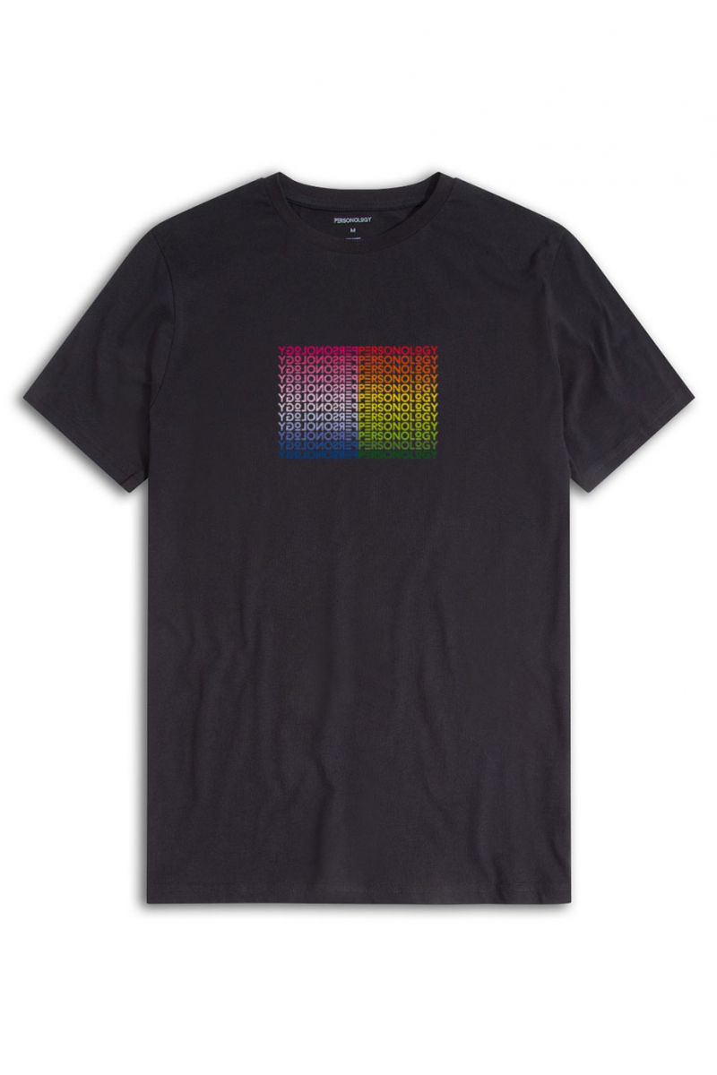Black Soft Fabric Happy Pride Design Short Sleeve Tee