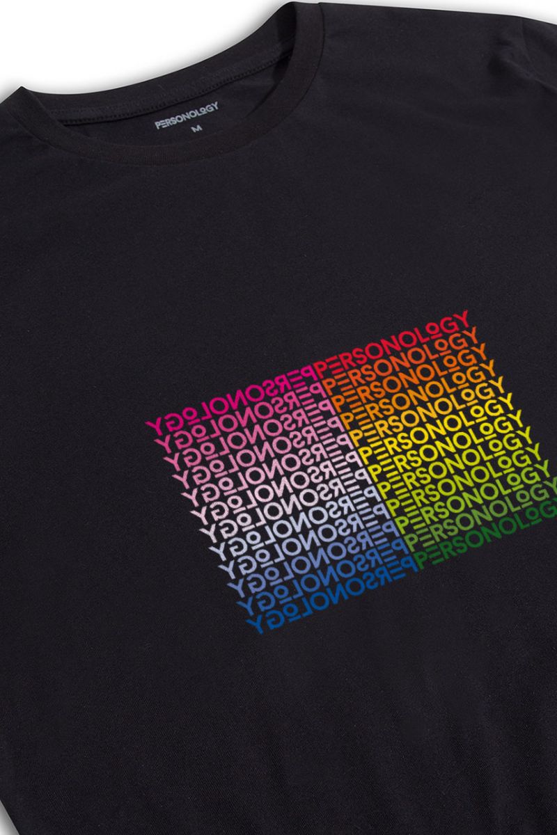 Black Soft Fabric Happy Pride Design Short Sleeve Tee