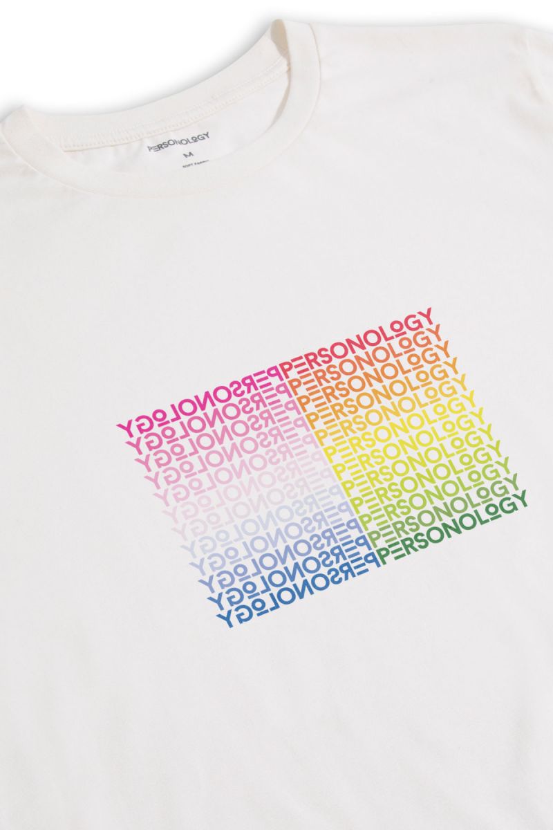 Off White Soft Fabric Happy Pride Design Short Sleeve Tee
