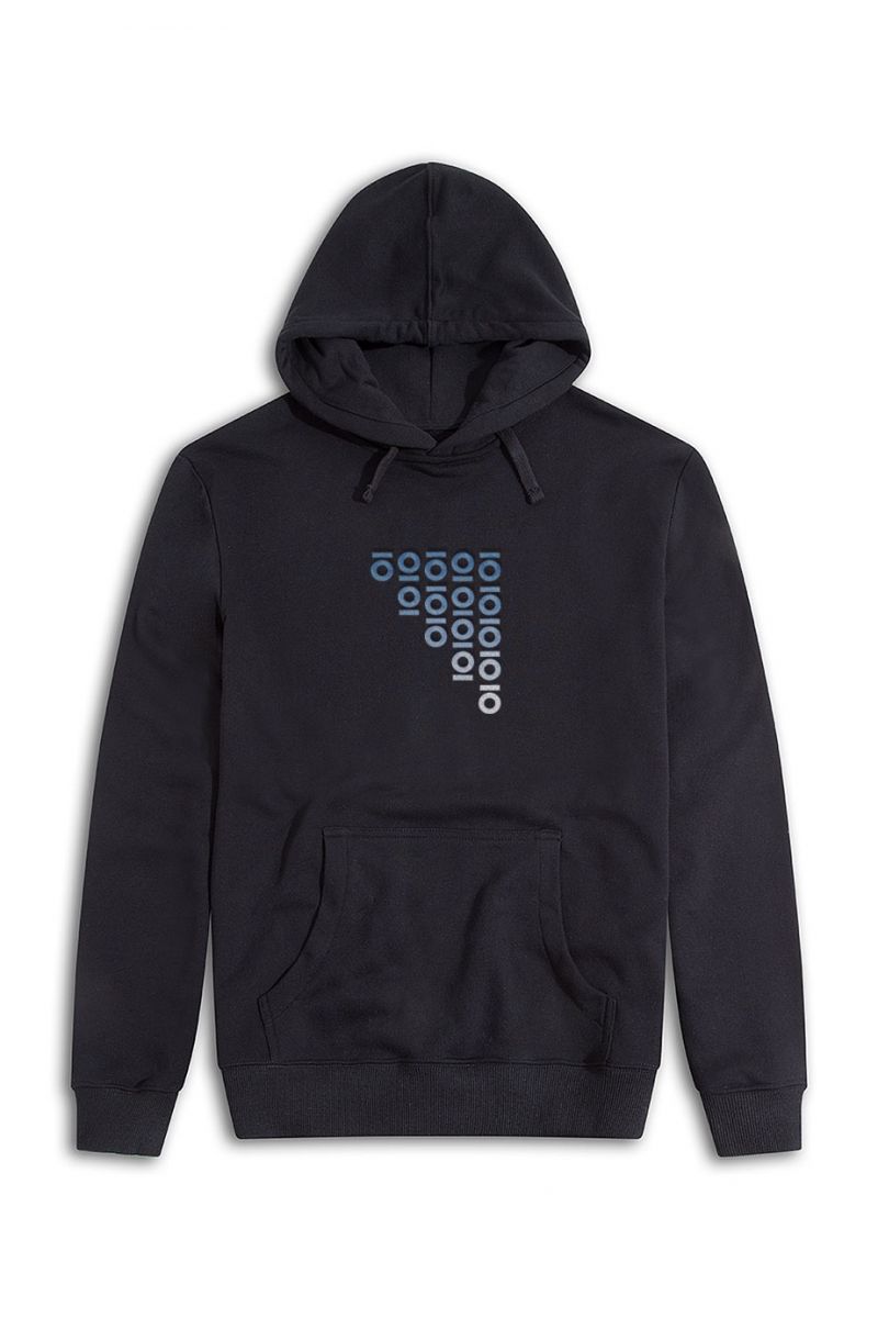 Black Premium Cotton Personologo Design Pullover Hoodie